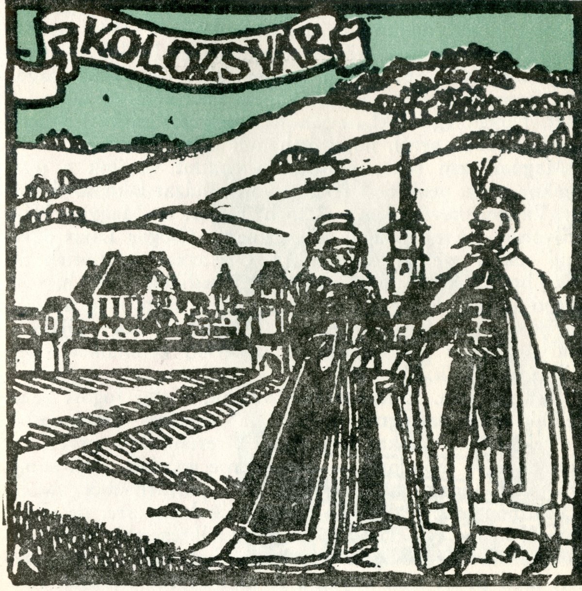 Kós Károly erdélyi épületeket ábrázoló linóleummetszete Kós Károly 1 II.jpg