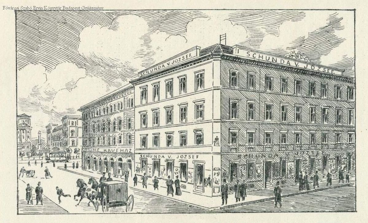 A Kávéházat is magában foglaló háztömb egy 1898-as rajzon (Forrás: FSZEK Budapest Gyűjtemény) 04 rajz.jpg