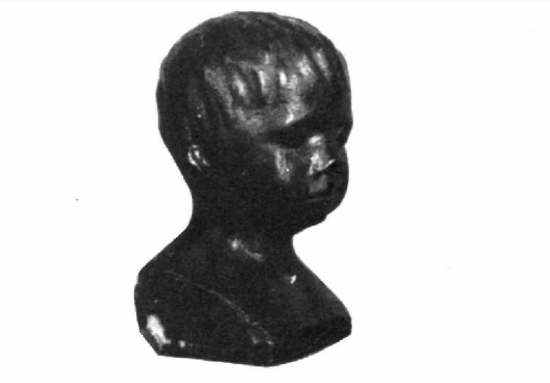 Jakowetz Antalka (Ötéves gyermek feje), 1853, gipsz (Forrás: Goda Gertrúd: Izsó Miklós, Herman Ottó Múzeum, Miskolc, 1993.) Screenshot 2025-05-25 19.29.37.png